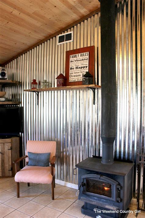 using corrugated metal for interior walls